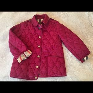 Magenta Burberry Quilted Jacket Coat 6y 116cm